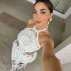 Сексуальные длинные платья Крючком Цветок Женские Вязаные Halter С вырезами Без рукавов С открытой спиной Макси-платье Праздничная мода Пляжные накидки