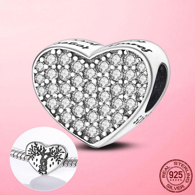 925 Sterling Silver O Pendant Love Heart Snake CZ Clip Charm Beads Fit Original Women Bracelet Bangle Silver 925 Jewelry