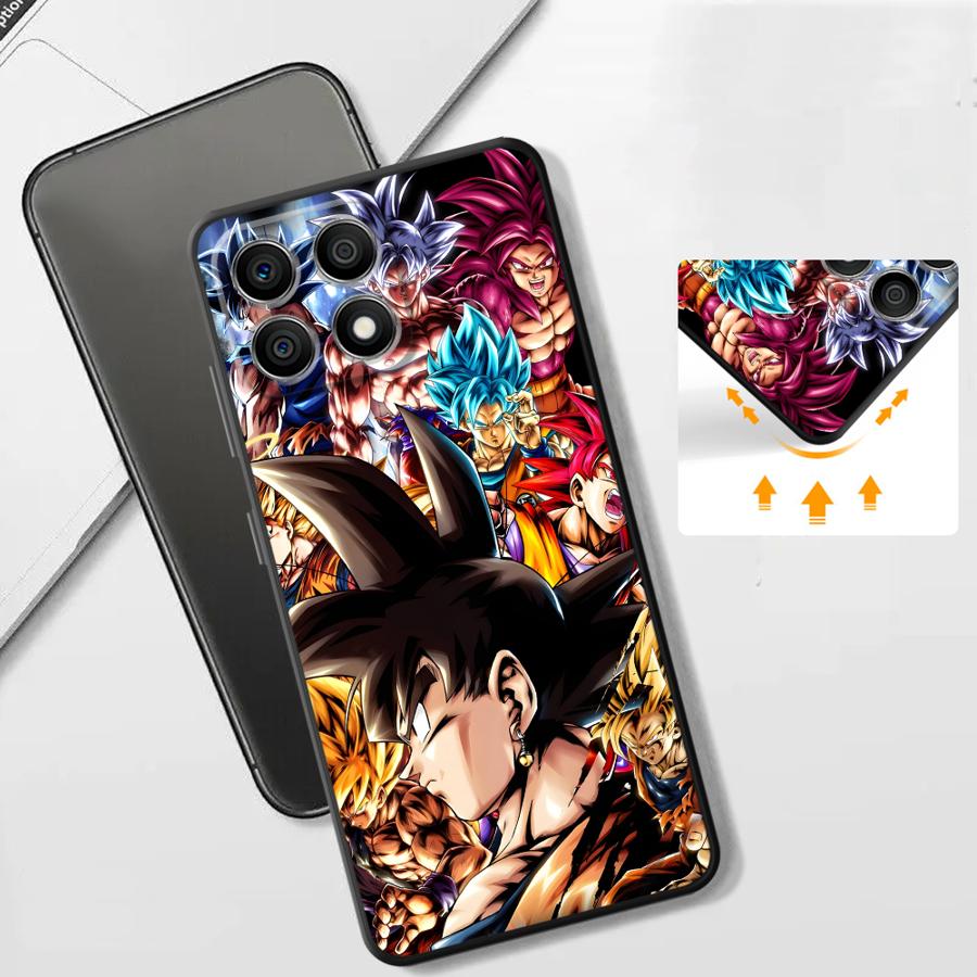 Black Soft Phone Cover Case for Honor X9a 8X X5b X7 70 X8 90 Magic5Lite 200 400 Lite X6 Dragon Ball Goku Handsome