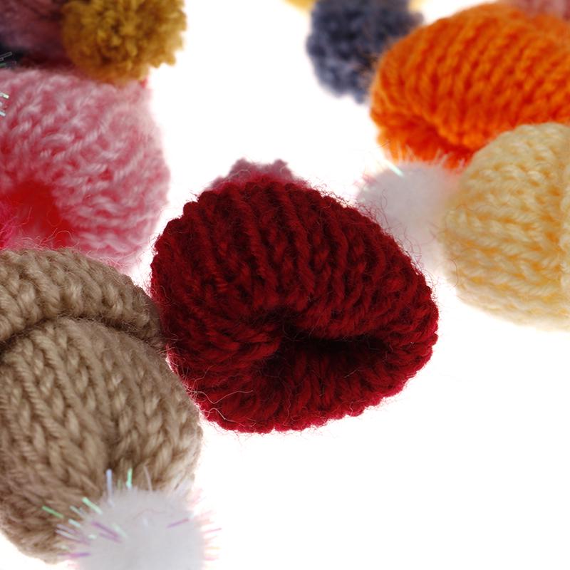 10 шт., 3,5 см, смешанная шерстяная пряжа, мини-шляпа, головные уборы, одежда, кукла, материалы для рукоделия