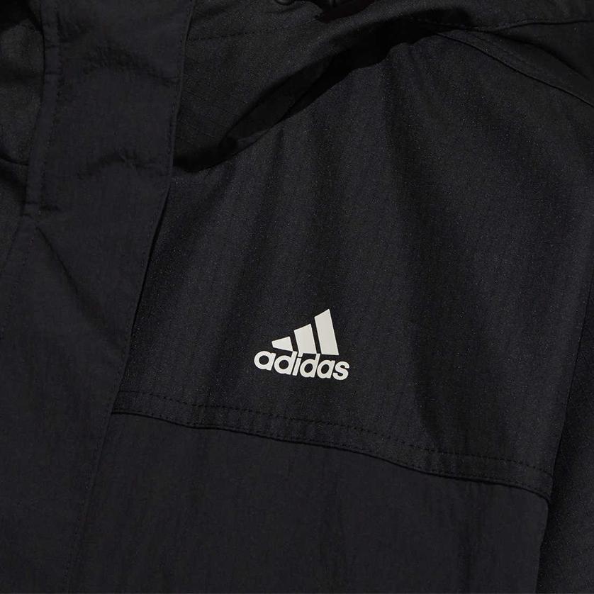 Adidas Спортивная ветровка с капюшоном на молнии с длинным рукавом женская куртка черная H29540