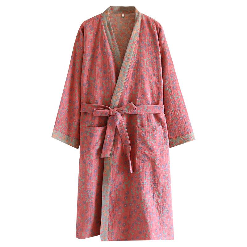 Женский жаккардовый кимоно-халат из пряжи, 100% хлопок, повседневный свободный крой для весны, лета и осени