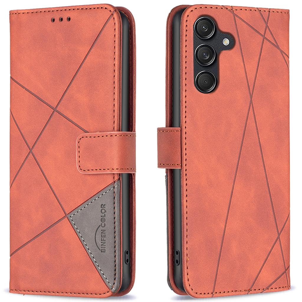 BINFEN COLOR Для Samsung Galaxy M55 5G/C55 5G/F55 5G Чехлы для телефонов Кошелек Подставка Геометрический тисненый кожаный чехол