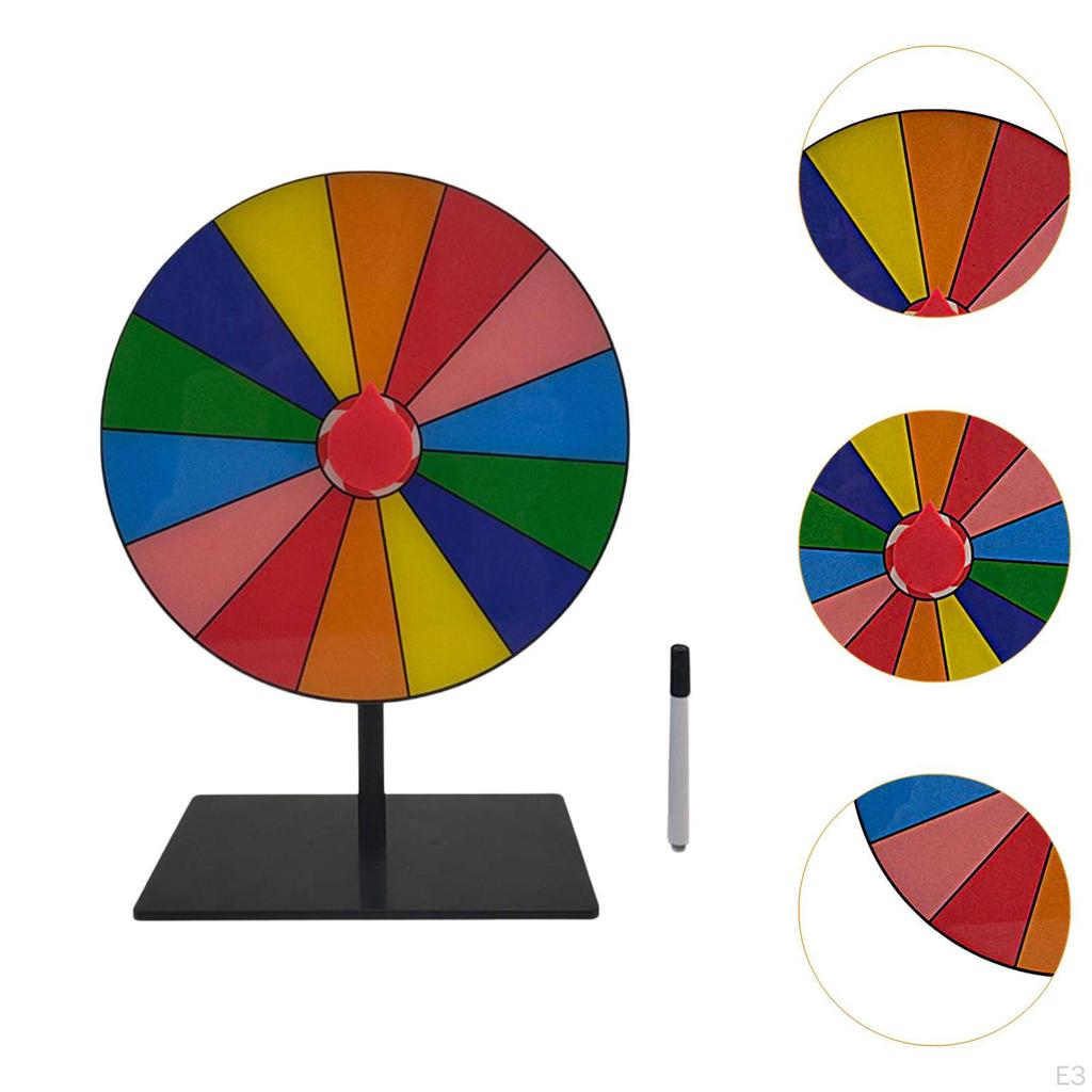 Tabletop Prize Turntable Set ,Color Rotating Wheel ,with Erasable Pen ,Reusable Lucky Draw Roulette
