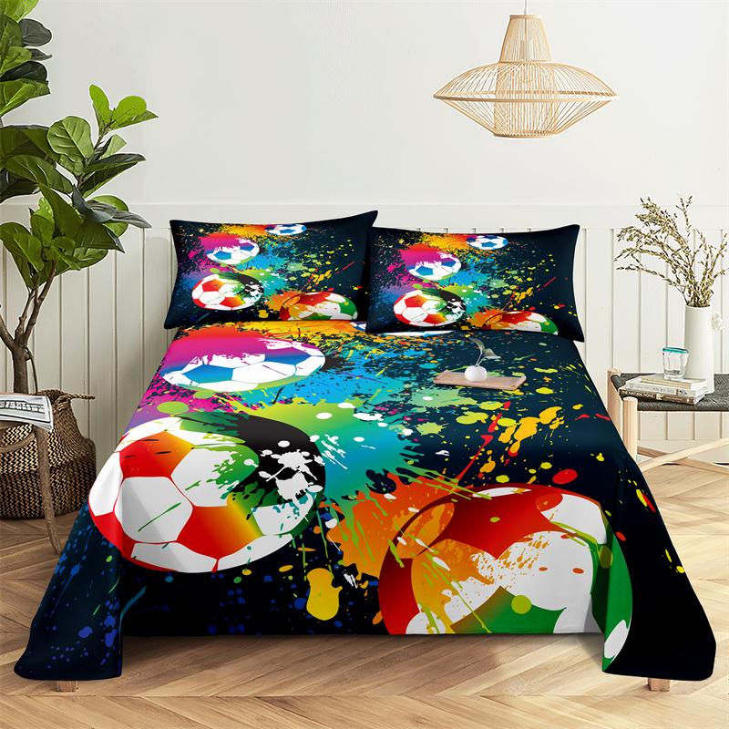 Теннис, футбол Спорт 0.9/1.2/1.5/1.8/2.0m Постельное белье Цифровая печать Полиэстер простыня с наволочкой Постельное белье с принтом