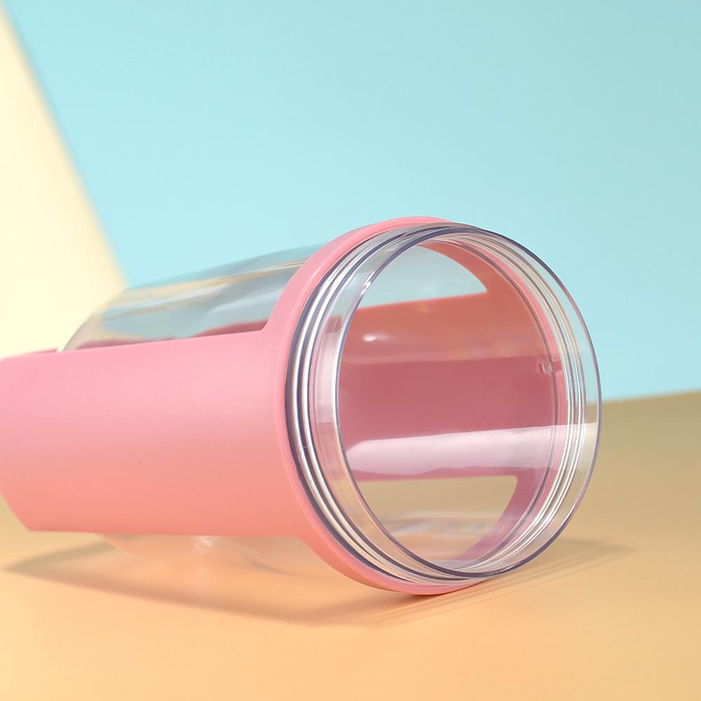 Creative Double-Layer Shaker Cup: Large Capacity Outdoor Fitness Water Bottle for Protein Mixes