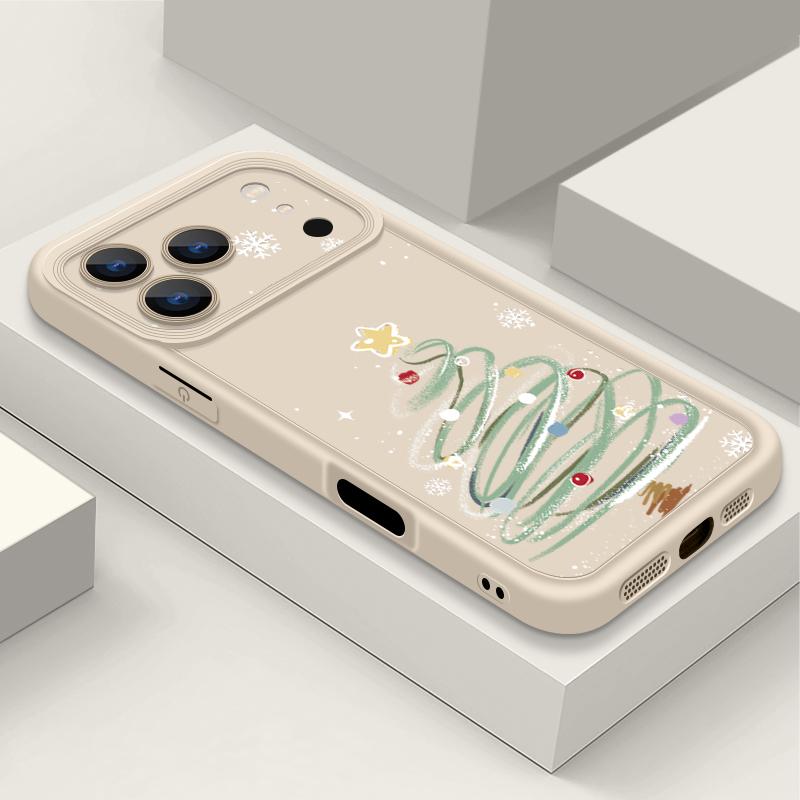 Christmas Tree Pattern Case For iPhone 17 Air 16e 16 15 14 Pro Max 13 17 Pro Max 17 Pro 17 Shockproof Soft TPU Silicone Phone Cover Funda