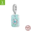 Turquoise Starlight Tianhe Stone Pendant, Starry Dream S925 Sterling Silver Beaded Jewelry Accessories