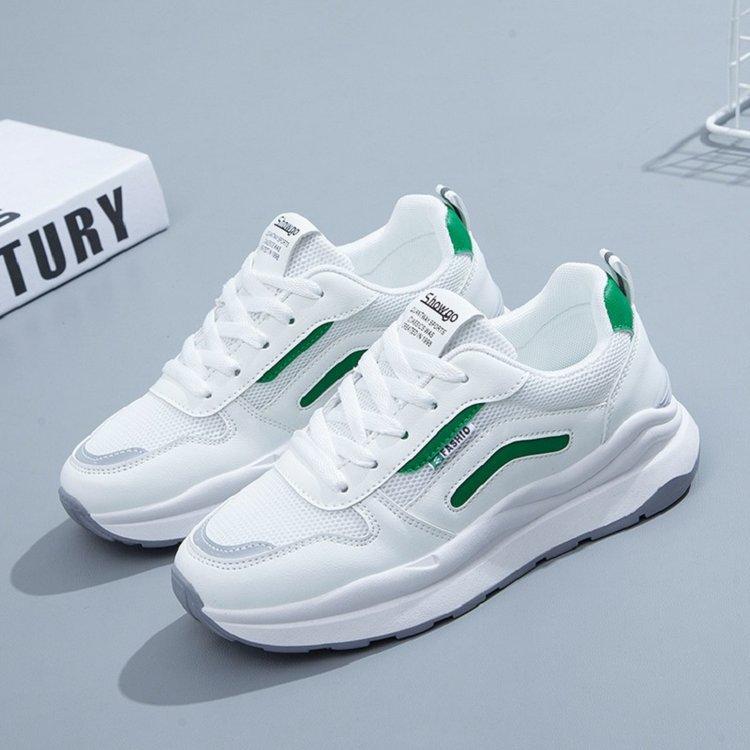 Little white shoes spring and summer mesh breathable sneakers lace-up soft baseplate shoes versatile and lightweight women's little white shoes