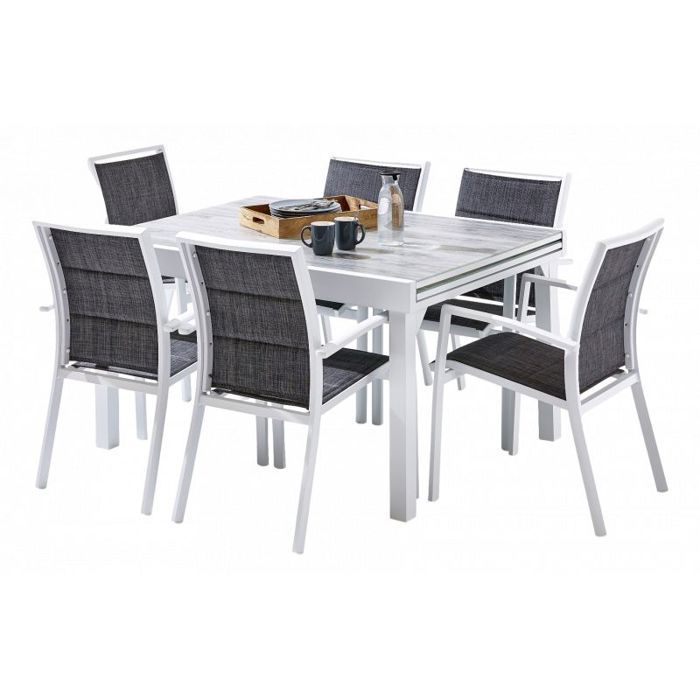 Wilsa Garden ModuloWood T 6 / 10 + F 6 Белый Деревянный Декоративный Садовый Комплект Мебели