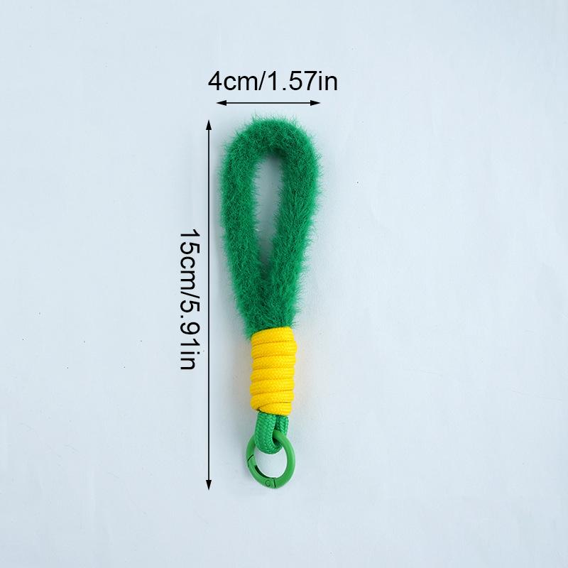 1 шт. плюшевый шнурок-сетка красный автомобильный брелок Ins стиль пушистый ручной шнурок чехол для телефона анти-потеряшка короткая школьная сумка портативный многоцветный