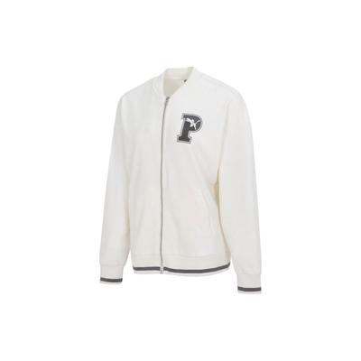 Спортивная повседневная куртка с логотипом и буквенным принтом на молнии, женская куртка белого цвета 678719-65