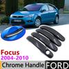 Черная карбоновая накладка на ручку двери для Ford Focus 2 MK2 MK2.5 2004~2010 2008 2009 Автоаксессуары Наклейки Комплект отделки Хром