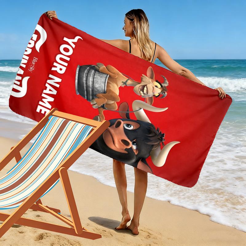 Custom Name Ferdinands Print Beach Towel, Large Soft Quick Dry Towel for Beach Camping Swimming