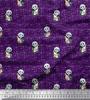 Purple Japan Crepe Satin Fabric Bottle & Panda Dots Print Sewing Fabric Metre 42 Inch