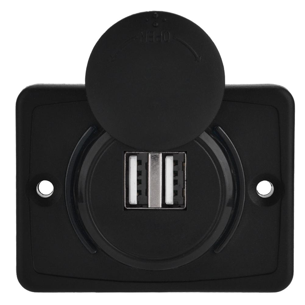 3.1A USB 3.1A Автомобильная Двойная Черная ABS USB Порт Розетка 12V LED Водонепроницаемая USB Розетка Автомобильная USB