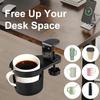 No Drill 360° Rotating Cup Holder Anti-Spill for Gaming Desk Office Adjustable Drink Holder for Desk Table Edge Coffee Mugs