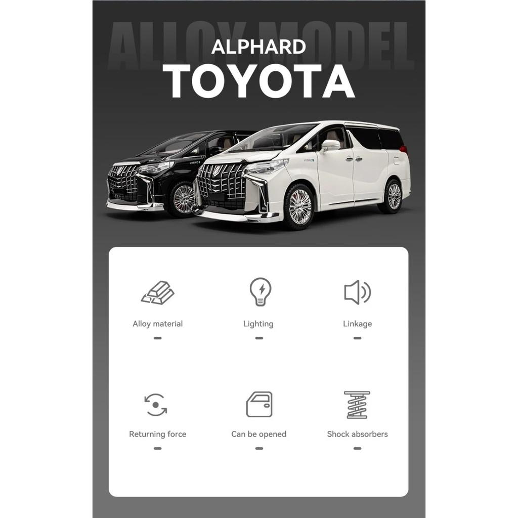 1/18 Toyota Alphard MPV Сплав Литой Игрушечная Модель Автомобиля Звук и Свет Детская Игрушка Коллекционные Предметы Подарок на День Рождения