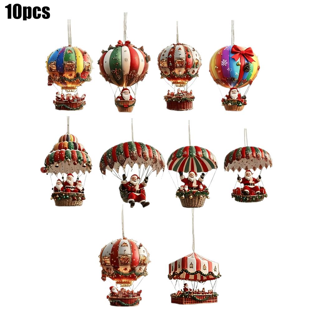 Рождественский деревянный воздушный шар Санта-Клаус 2D плоская деревянная подвеска украшение для рождественской елки идеальный праздничный подарок декор