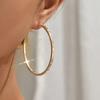 Big Circle Hoop Earrings Modern Fashion Women's Earrings Inlaid Crystal Cubic Zirconia Simple Stylish Female Jewelry Bulk