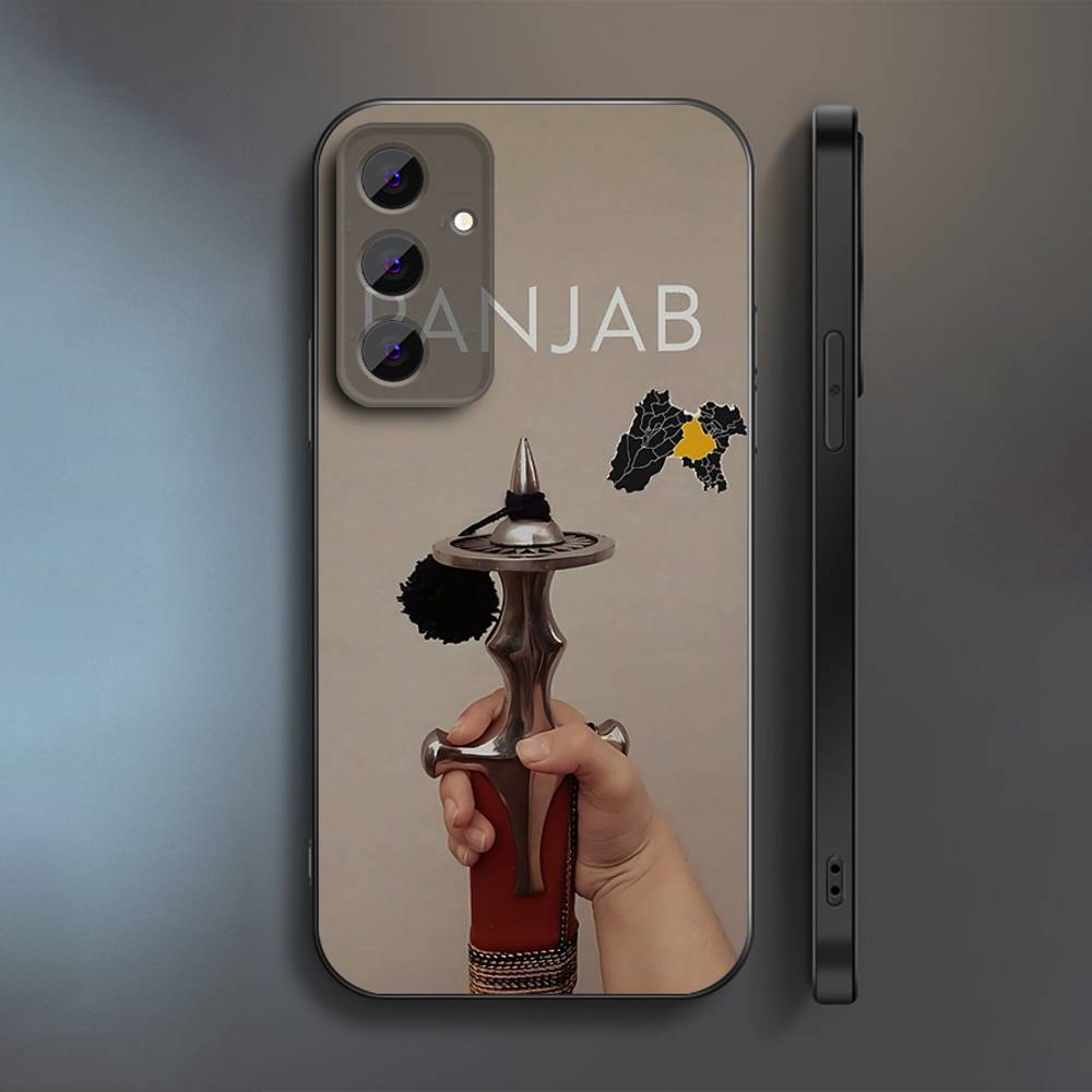 Punjab India Aesthetic Phone Case For Samsung S 25,24,23,22,30,21,10,9,Ultra,Plus,Lite,FE,4,5 G Soft Black Case