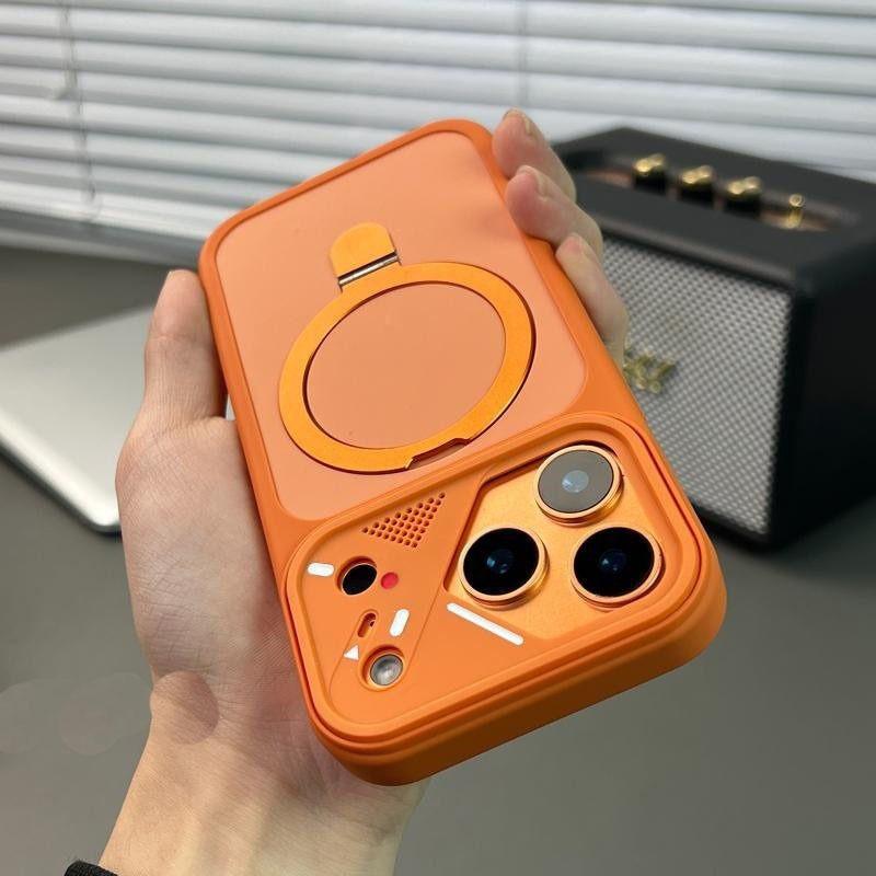 Магнитный чехол-подставка с вращением на 360 градусов для iPhone 17 16 15 14 13 Pro Max Для Magsafe Мягкий каркас Бампер Складная подставка Чехол