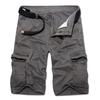 Мужские повседневные однотонные дышащие шорты карго с несколькими карманами, пляжные шорты