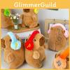 Cute Cartoon Capybara Plush Headphones Keychain With Soft Short Plush Design