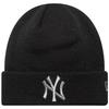 New Era Metallic Beanie New York Yankees Hat, Unisex Black Cap