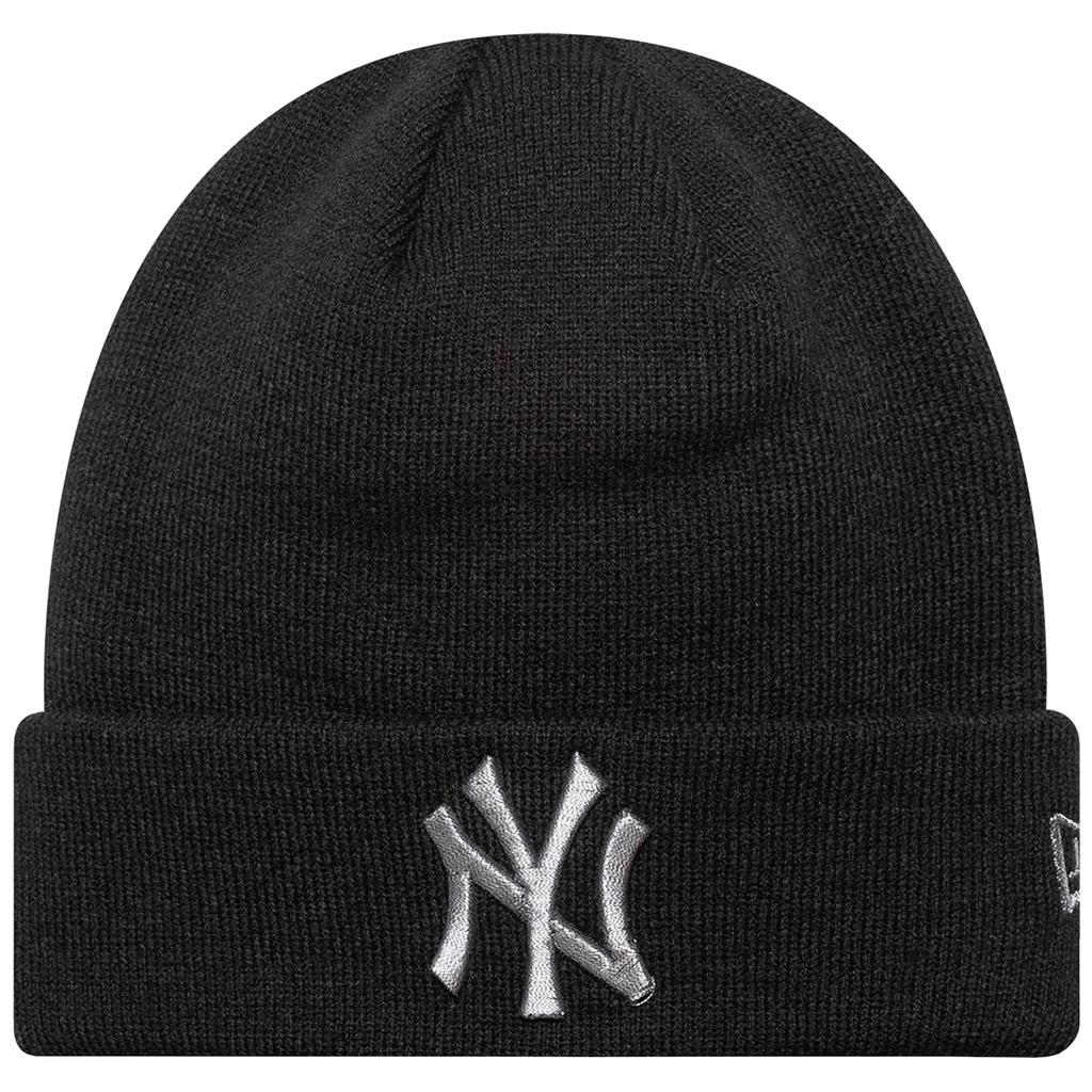 New Era Metallic Beanie New York Yankees Hat, Unisex Black Cap