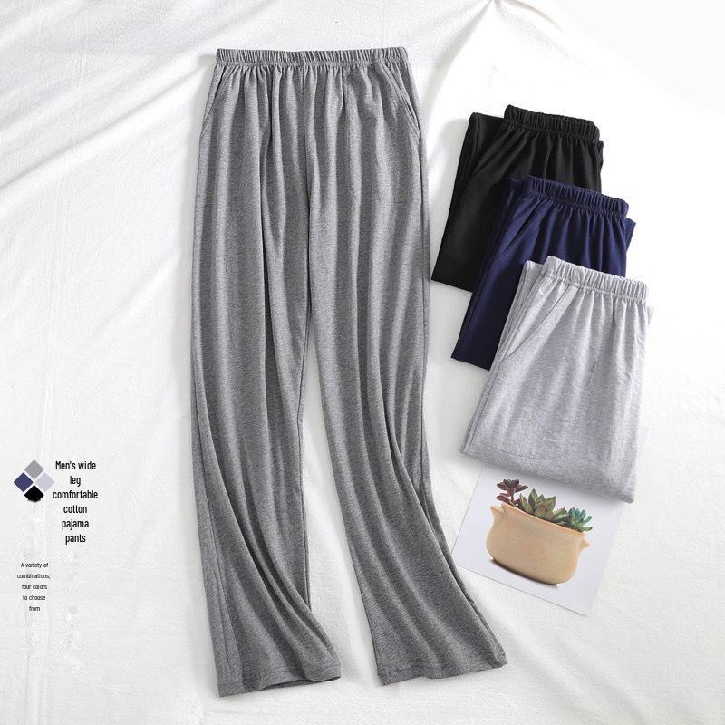 Мужские хлопковые пижамные штаны с двойными карманами 2024 года — легкие, повседневные, весна/осень