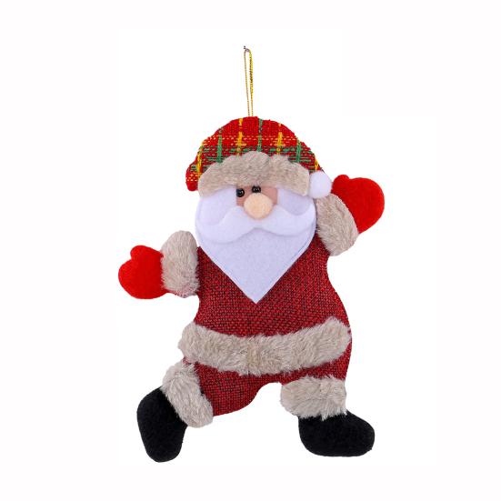 Маленькие рождественские кукольные украшения Тканевый снеговик Санта Клаус Медведь Олень Украшения для рождественской елки Деревенский кукольный подвесной декор для праздничных вечеринок