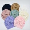 Elastik chaqaloq turban shlyapasi tuguncha bilan, yumshoq paxtadan, bolalar uchun, qizlar uchun, bir xil rangli, yangi tug'ilgan chaqaloq shapkasi, bonet, kuz-qish bolalar shapkalari