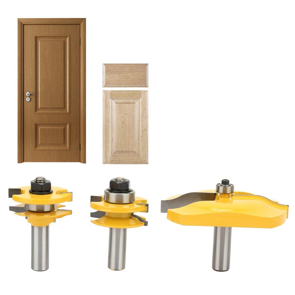 3pcs Cemented Carbide Router Bit Set 1/2 Inch Shank Woodworking Router Bits Woodwork Milling