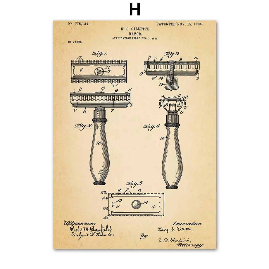 Парикмахерская, патентная настенная живопись на холсте, машинки для стрижки волос, ножницы, сушилка, постеры и принты, художественная роспись, декор для гостиной