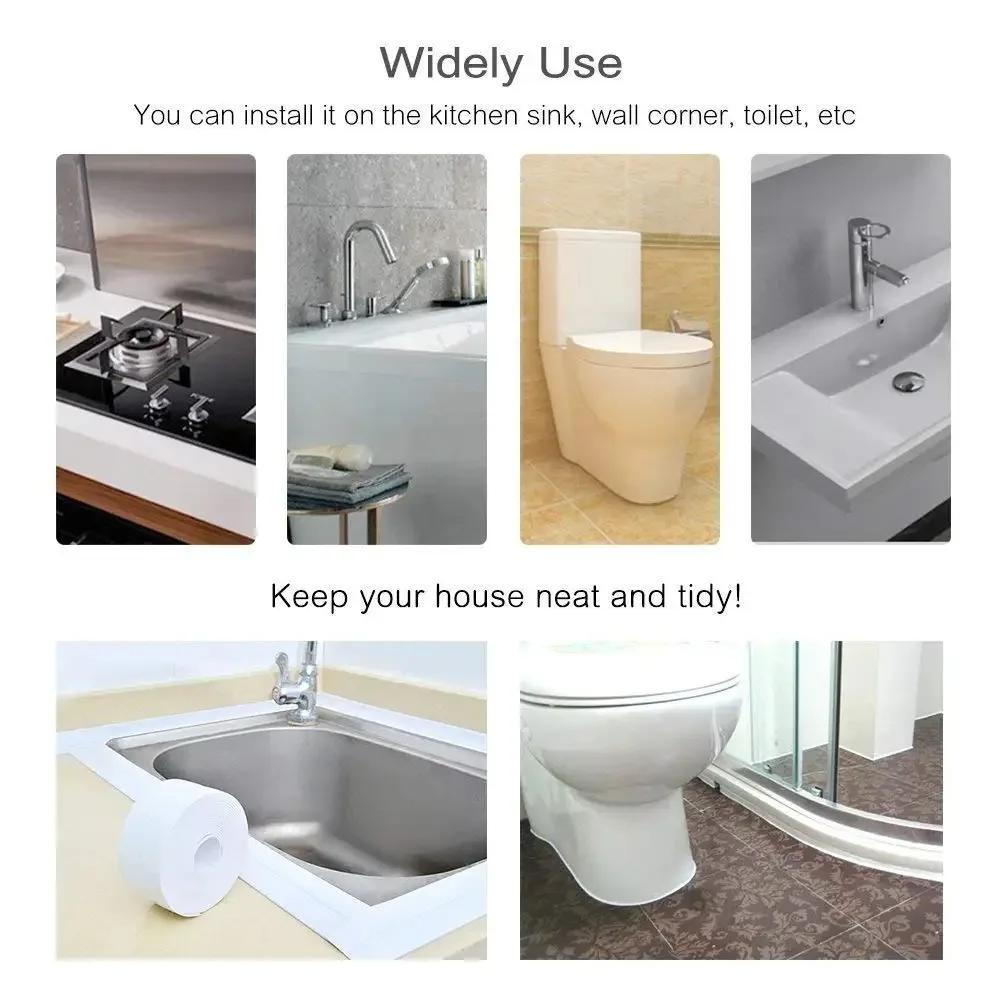 Водонепроницаемая настенная лента Наклейки Ванная Кухня Картонная уплотнительная лента Ванная Душ Раковина Ванна Контурная лента для дома Постеры