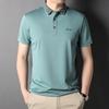 Мужская футболка-поло из шелка тутового дерева, с коротким рукавом, с лацканами, свободного кроя, большого размера, повседневный топ