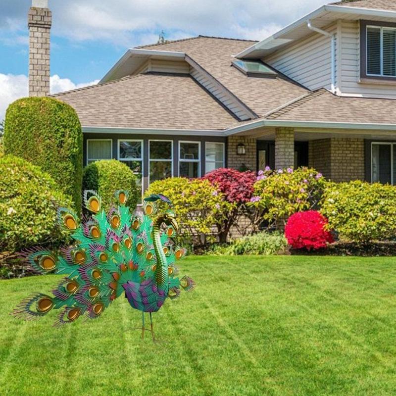 Статуя павлина с красивым хвостом Павлины Садовые украшения Открытый сад Прямая поставка