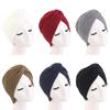 Women's Solid Color Winter Knitted Turban Hat Imitation Cashmere Cross Twisted Hat for Women Bohemian Style Hijab Caps