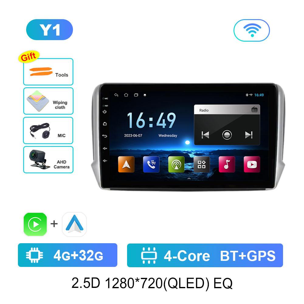 Навигация GPS Android 14 для Peugeot 2008 208 Series 2012 - 2018 Автомобильный Видео Мультимедиа Аудио Плеер WiFi HD Экран Bluetooth