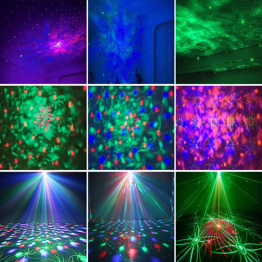 3-in-1 Star Projector and Ocean Wave Projector with Remote Control, Multi-Purpose DJ Ball Light for Home Theater Ceiling Room Decoration, Suitable