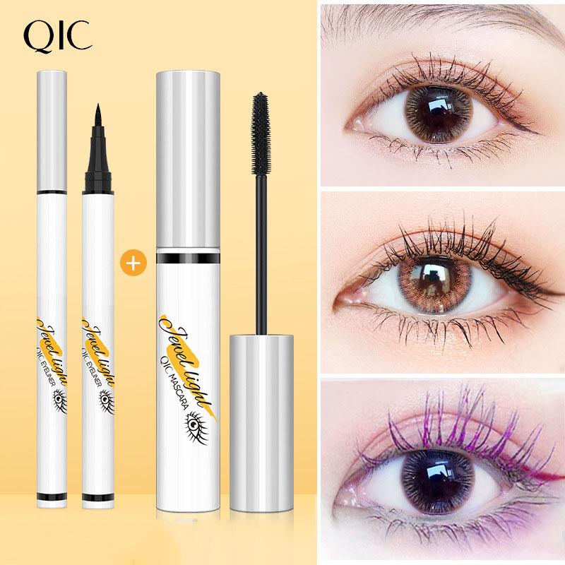 Набор цветной подводки для глаз, комбинированная водостойкая и несмазывающаяся густая подкручивающаяся тушь