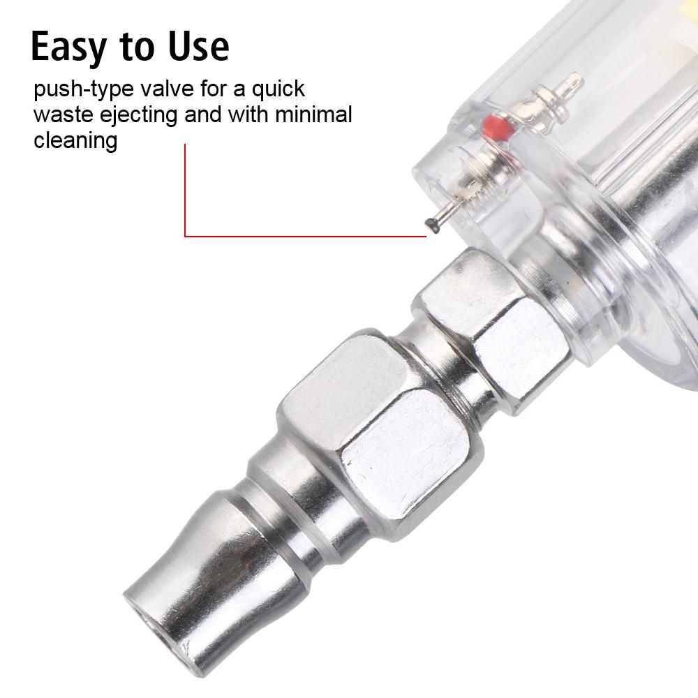 Для покрасочного пистолета Комплект фильтра-сепаратора воздуха, масла и воды Водоуловитель Прозрачный Сепаратор влаги для покраски Резьба 1/4 дюйма Распылитель Инструмент для воздушного компрессора