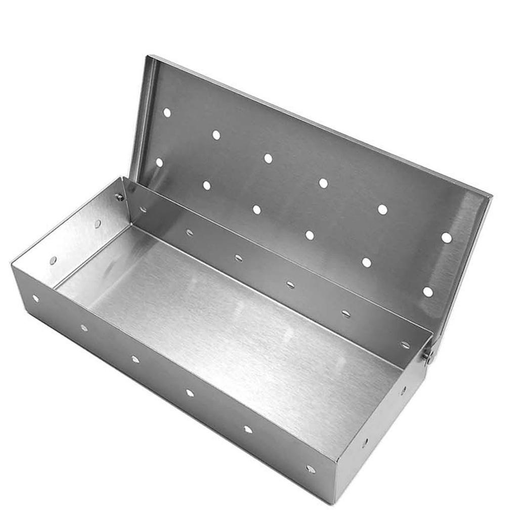 Grill Smoker Box, Smoker Box With Lid, Wood Chip Smoker Box For Charcoal & Propane Gas Grill