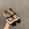 Flat-bottomed Square-headed French Mary Jane Single Shoes Women's Shoes 2025 New Summer Xiaoxiangfeng Soft-soled Beanie Ladyshoes