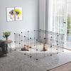 DIY Pet Playpen Metal Wire Fence Indoor Outdoor Rabbit Small Animals Cage 36 Panel Enclosure Black