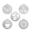 Set of 5 Stainless Steel Latte Art Templates, Stencil Sheets for Cappuccino and Latte Art, Coffee Decoration (Set of 5)