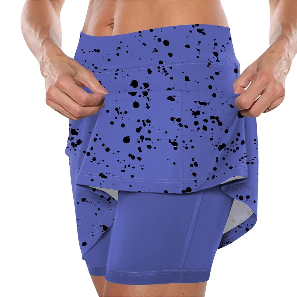 Женская юбка, эластичные брюки-кюлоты для йоги для женщин, спортивные шорты с принтом, легкие узкие однотонные бегуны с высокой талией