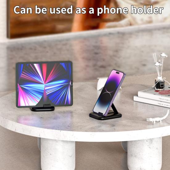 Многослотовый держатель для телефона, функция хранения кабеля, ящик для хранения с зеркалом для макияжа, быстрая зарядка, U-образный контейнер для хранения дисков для дома