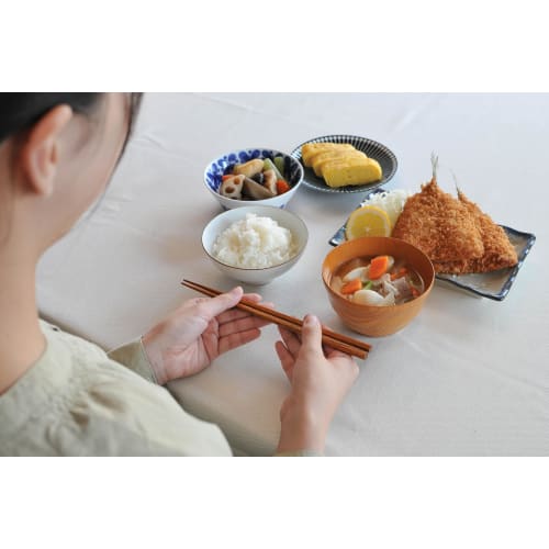 HTB Natural Wood Hexagonal Chopsticks, Set of 5, 22.5cm, Wooden Chopsticks for Guests, Non-Slip, for Home Use, Guests, and Everyday Use, High-Quality